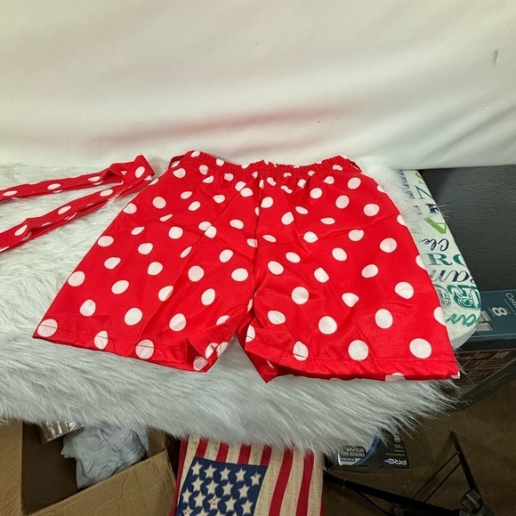 Other - Matching shirt and shorts set, white and red with white polka dots 4T